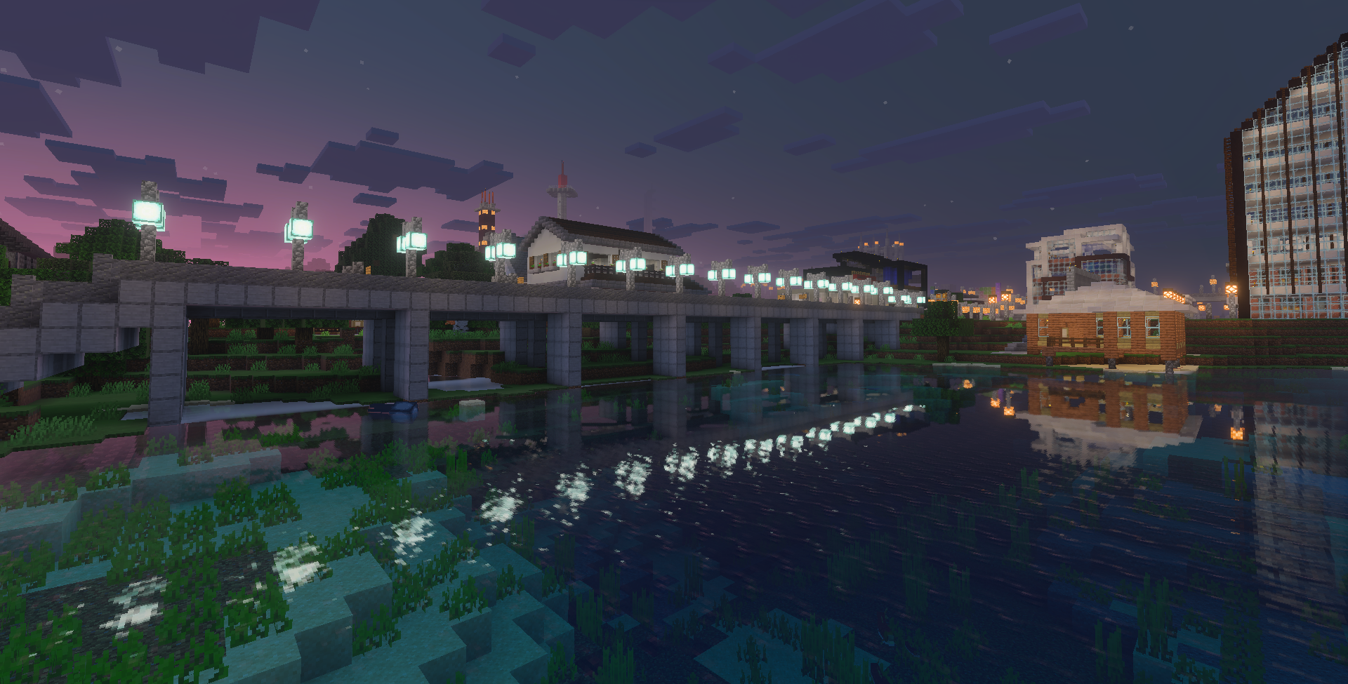 The SD-41 bridge from 15th St. S to Sioux Dr. S (Night).